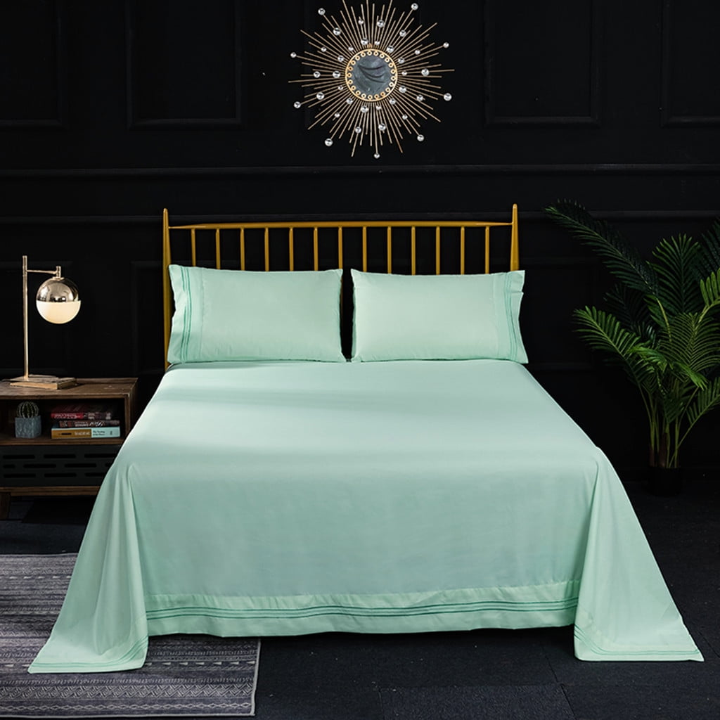 AUWER Bedding 4 Piece Bed Sheet Set Solid Color Comforter Set Made of