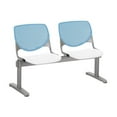 thumbnail image 3 of KFI Studios KOOL 2 Seat Reception Bench, White Seat, Sky Blue Back, 3 of 5
