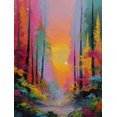 thumbnail image 1 of Qisvanset Colorful Textured Forest Canvas Print 12x16 Inch Kitchen Art, 1 of 8