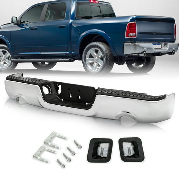 Fits 2009-2018 Dodge Ram 1500 2500 3500 Chrome Steel Rear Step Bumper