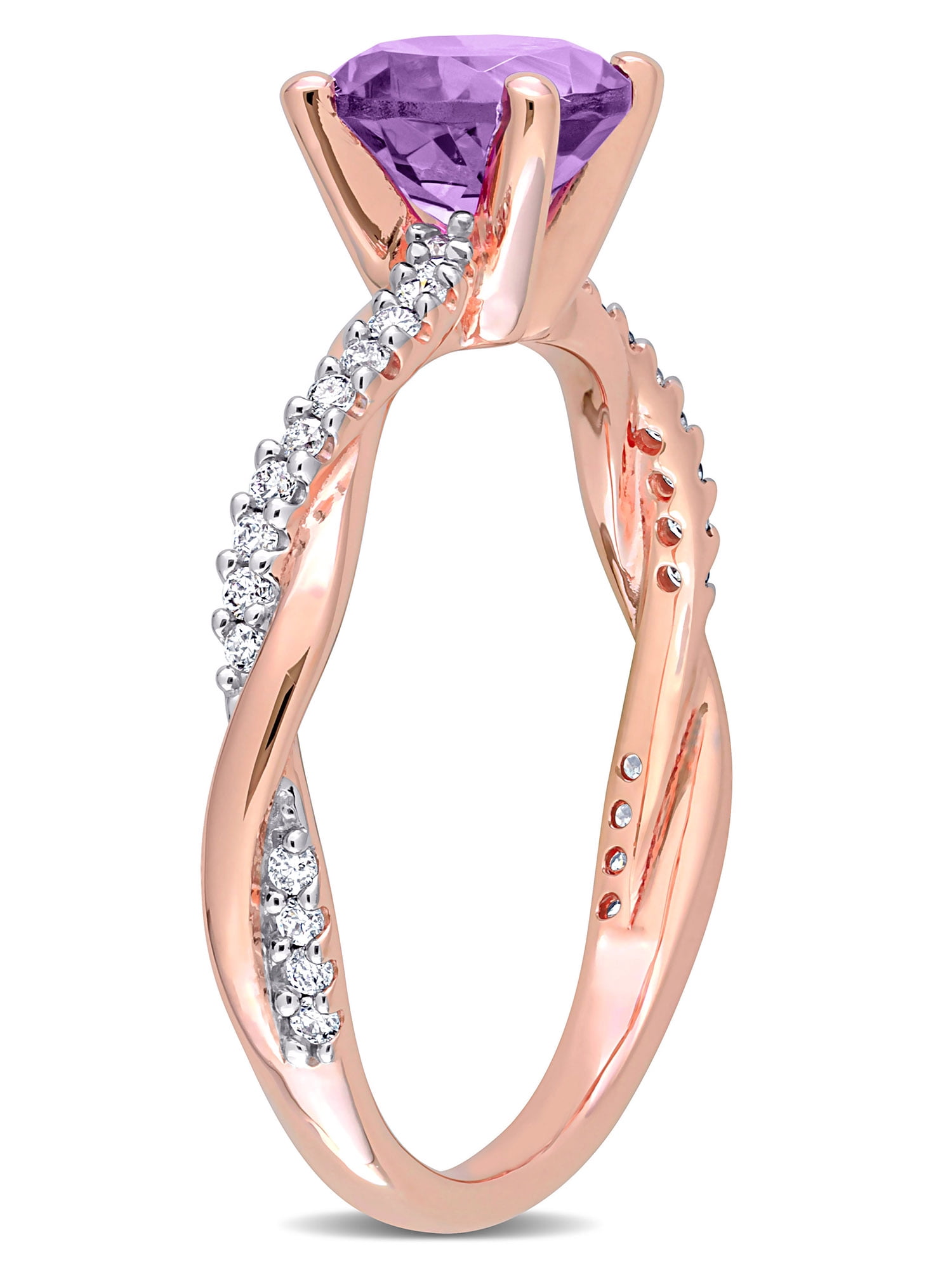 Everly Women's Amethyst 14K Rose Gold Engagement Ring