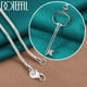 thumbnail image 1 of Aoxiang-collar con colgante de llave redonda de Plata de Ley 925, cadena de 16-30 pulgadas para mujer y hombre, joyería para fiesta de compromiso y boda, 1 of 2