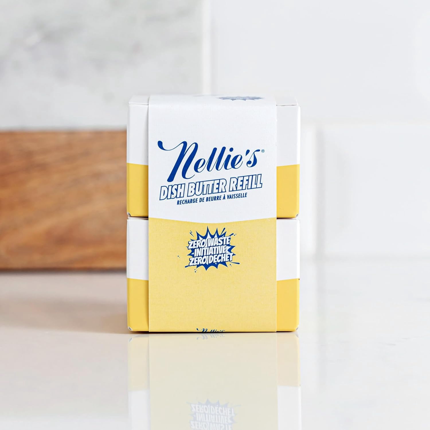 Dish Butter Refill - Semi-Solid Dish Soap Block Alternative - Light Lemongrass Scent - Easy Refill for Dish Butter Container - (2 Pack) - (Made in Canada)