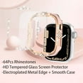 thumbnail image 3 of 41mm Compatible with Apple Watch Series 9/8/7 41mm Case Rhinestones with Built-in Glass Screen Protector Bumper Diamond iWatch Protective Cover for Women Girl,Pink+Rosegold, 3 of 4