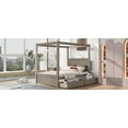 thumbnail image 2 of Yesfashion Wooden Canopy Bed With Headboard Footboard 8 Wood Slat Support Space Saving Heavy Duty Platform Beds (79.5"L x 56.9"W x 71.2"H), 2 of 9