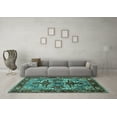 thumbnail image 3 of Ahgly Company Indoor Rectangle Oriental Turquoise Blue Industrial Area Rugs, 7' x 10', 3 of 4