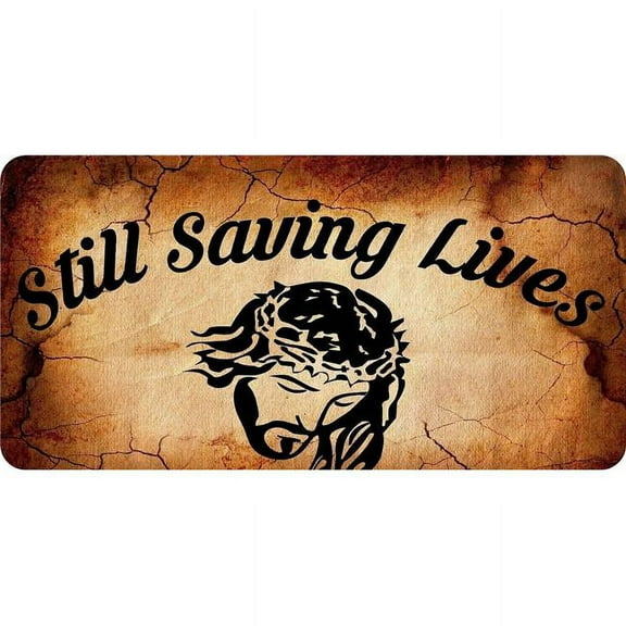 212 Main LPO7825 6 x 12 in. Jesus Still Saving Lives on Vintage Background Photo License Plate