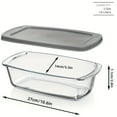 thumbnail image 5 of 1800ml/1.9Qt Large Rectangle Glass Bread Baking Dish with Lid, Handle, Stackable Microwave & Oven Safe Sealable Storage Pan, 5 of 12