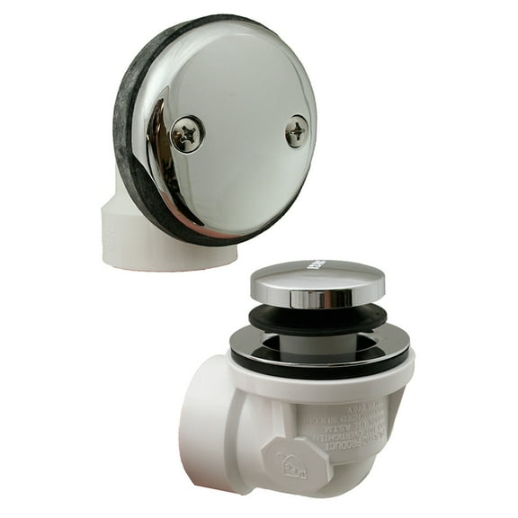 Jones Stephens B07112 0.5 in. Schedule 40 PVC Two-Hole Chrome Plated Toe Touch, Standard Half Kit