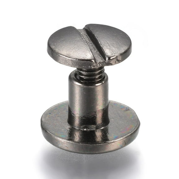 40sets Alloy Screw Rivets Chicago Screws Garment Accessories Gunmetal 7.5x10mm Knob: 4mm