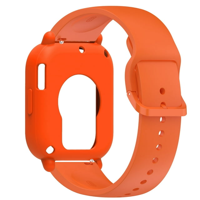 Étui en Silicone + Bracelet pour Redmi Watch 5 Lite / 5 Bracelet de Remplacement Actif Ceinture Bracelet de Montre Intelligent Étui de Protection Orange 2 Redmi Watch 5 Active