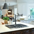 thumbnail image 3 of Pot Filler Deck Mount, WOWOW Pot Filler Faucet Oil Rubbed Bronze Kitchen Folding Countertop Faucet 2 Handle with Stretchable Double Joint Swing Arms Brass Stove Faucet, 3 of 7