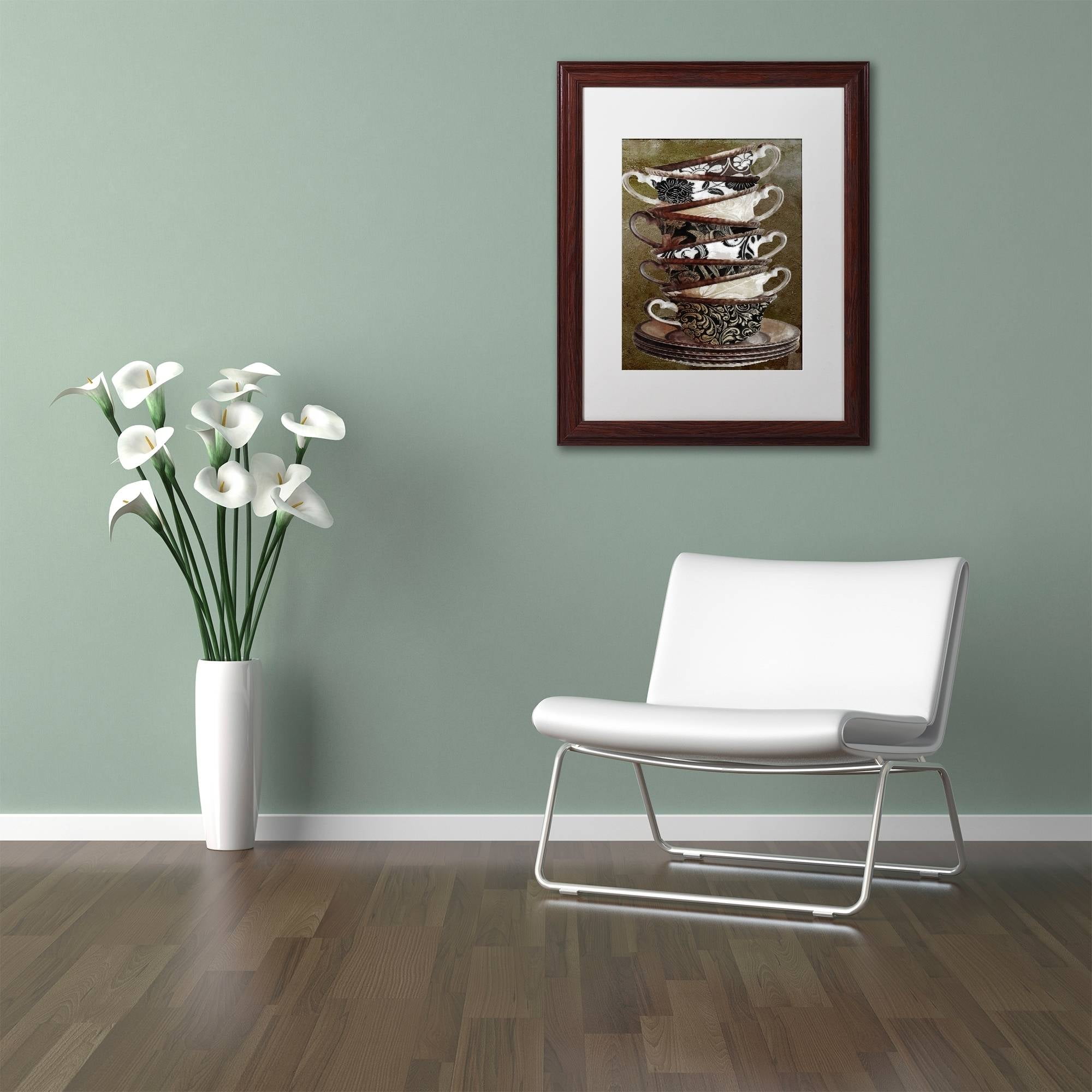 Trademark Fine Art "Afternoon Tea II" Canvas Art by Color Bakery White Matte, Wood Frame