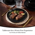 thumbnail image 6 of Vesteel 12-Piece Dinnerware Set for 4, Ceramic Plates and Bowls Set, Handcrafted Stoneware Dishes Set for Family Restaurant, Microwave & Dishwasher Safe - Matte Black, 6 of 11