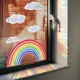 thumbnail image 1 of 1 Uds. Pegatinas coloridas de nubes de arcoíris para ventana, calcomanías de ventana de arcoíris para ventanas de vidrio, 1 of 5