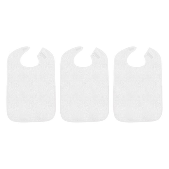 3 baberos grandes para adultos, cómodos y creativos. blanco
