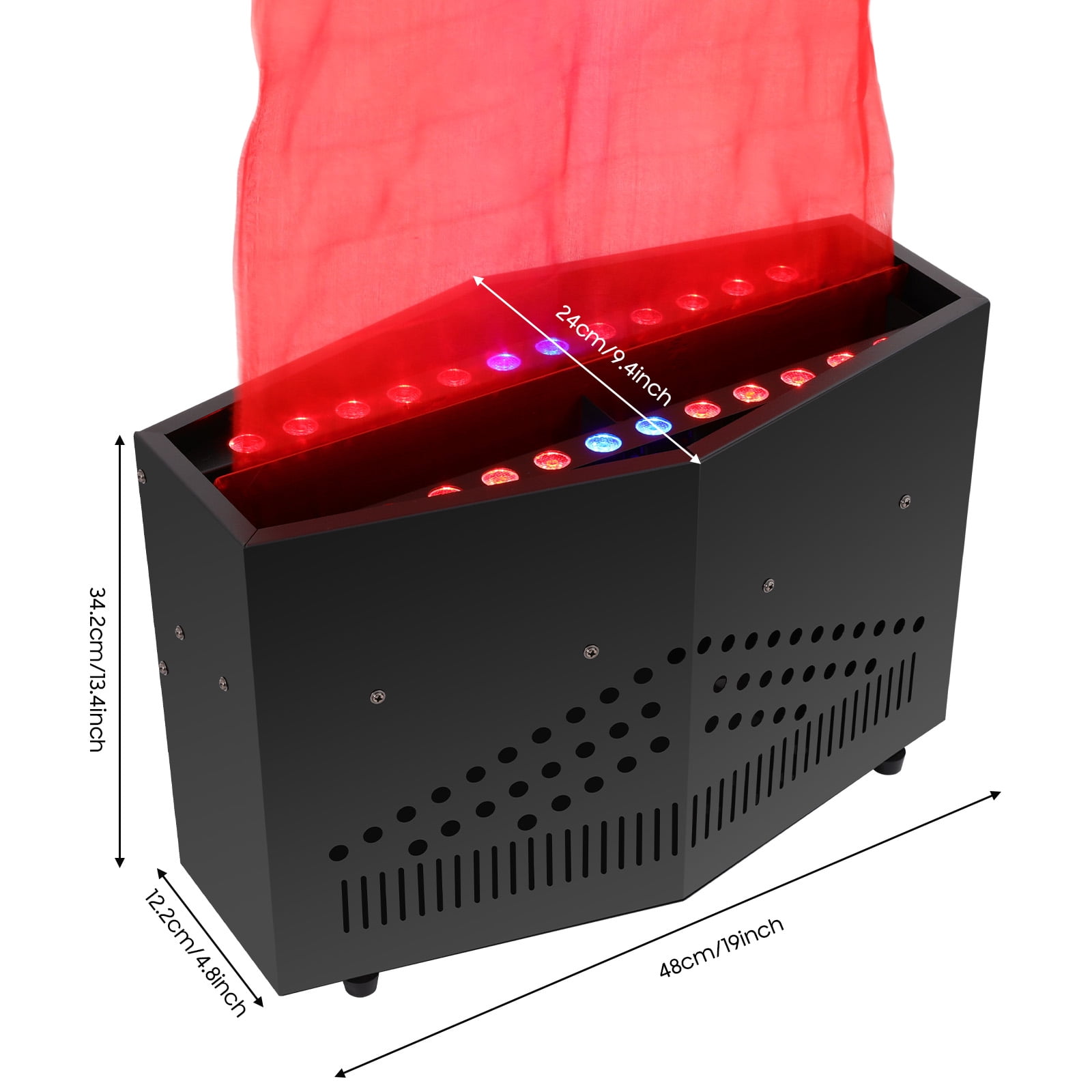 1 PCS 24 LED Red + Blue Fake Flame Light Stage Show Fire Flame Lighting Disco, Decoration for Nightclubs, Mobile DJs, Stage Productions, Schools, Backyard Parties