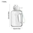 thumbnail image 3 of Hyknon Half Gallon Large Water Bottle Leakproof Portable Black Water Jug with Handle Time Marker Plastic Reusable Flask for Gym Fitness Outdoor, 3 of 6
