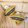 thumbnail image 2 of Set of 2 Football Throw Pillow Covers 18x18 Inch, Boy Football Fans Pillow Covers, Sports Themed Yellow Black Cushion Covers, Ball Game Reversible Decorative Accent Pillow Cases, 2 of 5