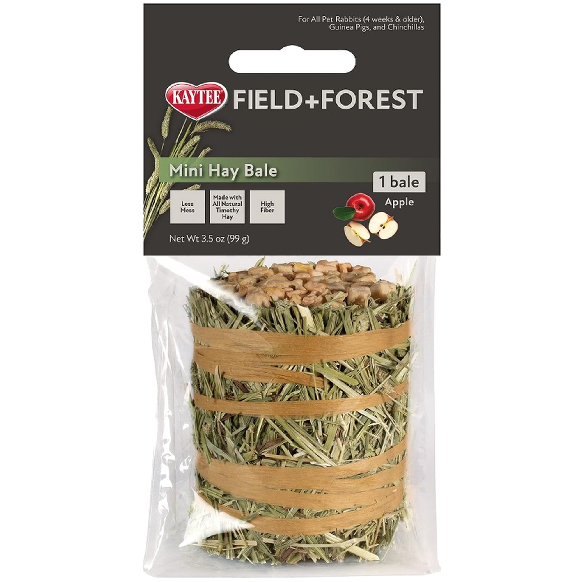 Kaytee Field and Forest Mini Hay Bale Apple [Small Pet Hay and Grass, Small Pet Clearance, New Small Pet Supplies, Kaytee, Small Pet Supplies] 3.5 oz