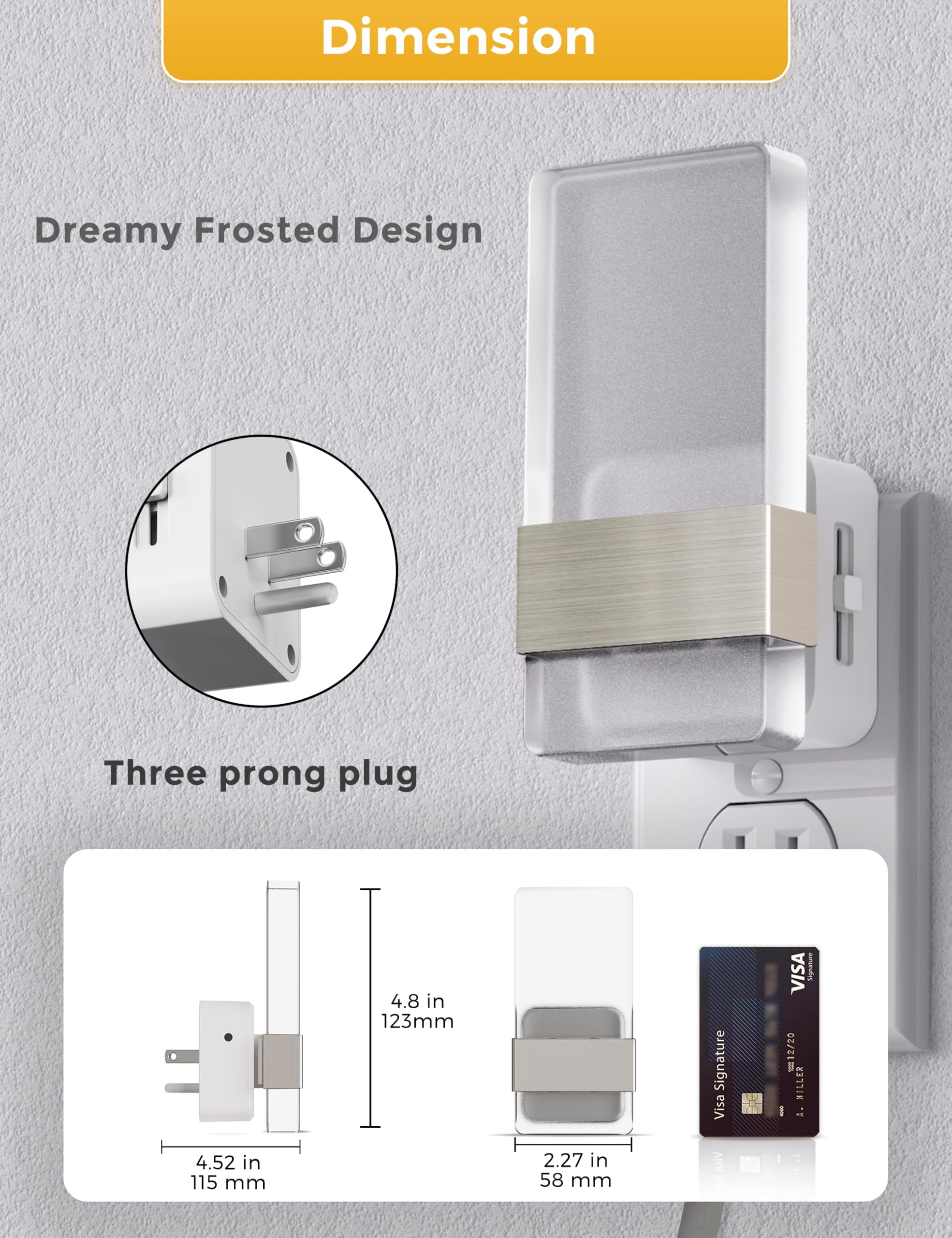 Night Light  Lights Plug Into Wall 2 Pack Dusk-to-dawn Sensor Decorative 0-100lm Dimmable Nightlights Sconce-style Nitelight For Bathroom Hallway