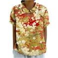 thumbnail image 2 of Jjayotai Womens Cute Summer Tops and Blouses, Peter Pan Collar Short Sleeve Shirts, Vintage Floral Loose Fit Linen Tshirt, Floral Blouse Multicolor^19 XL, 2 of 5