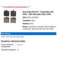 thumbnail image 2 of Rear Brake Pad Set - Compatible with 2006 - 2007 Mercedes-Benz C280, 2 of 2