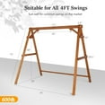 thumbnail image 2 of ZYPPP Heavy Duty 660 LBS Wooden Swing Frame with Extra Bottom Connection Board, Upgraded A-Frame Porch Swing Bench Stand for Indoor & Outdoor (Brown), 2 of 7