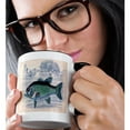 thumbnail image 2 of 3dRose, Vintage Print of A Fish In A Lake With Sailboats, 11oz Two-Tone Black Mug, 2 of 7
