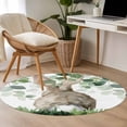 thumbnail image 4 of Round Rug 4Ft Washable Non-Slip, Easter Circle Area Rugs for Living Room Bedroom, Spring Bunny Botanical Eucalyptus Leaves Plants Indoor Floor Mats Carpet Runner for Home Decor Aesthetic, 4 of 8