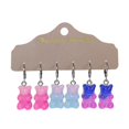 thumbnail image 1 of Conjunto de aretes colgantes de animales de dibujos animados, aretes colgantes de oso de color degradado de caramelo lindo, 1 of 5