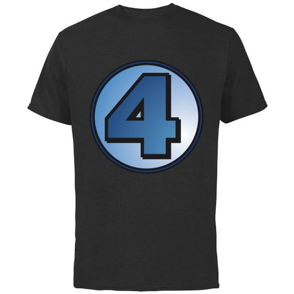 Marvel Fantastic Four Super Hero Logo Costume - Short Sleeve Cotton T-Shirt for Adults - Customized-Black