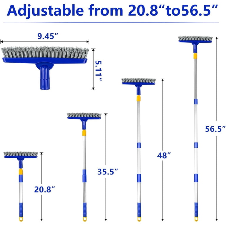 ITTAHO 2-Pack Grout Brush with Telescopic Stainless Steel Pole photo 6