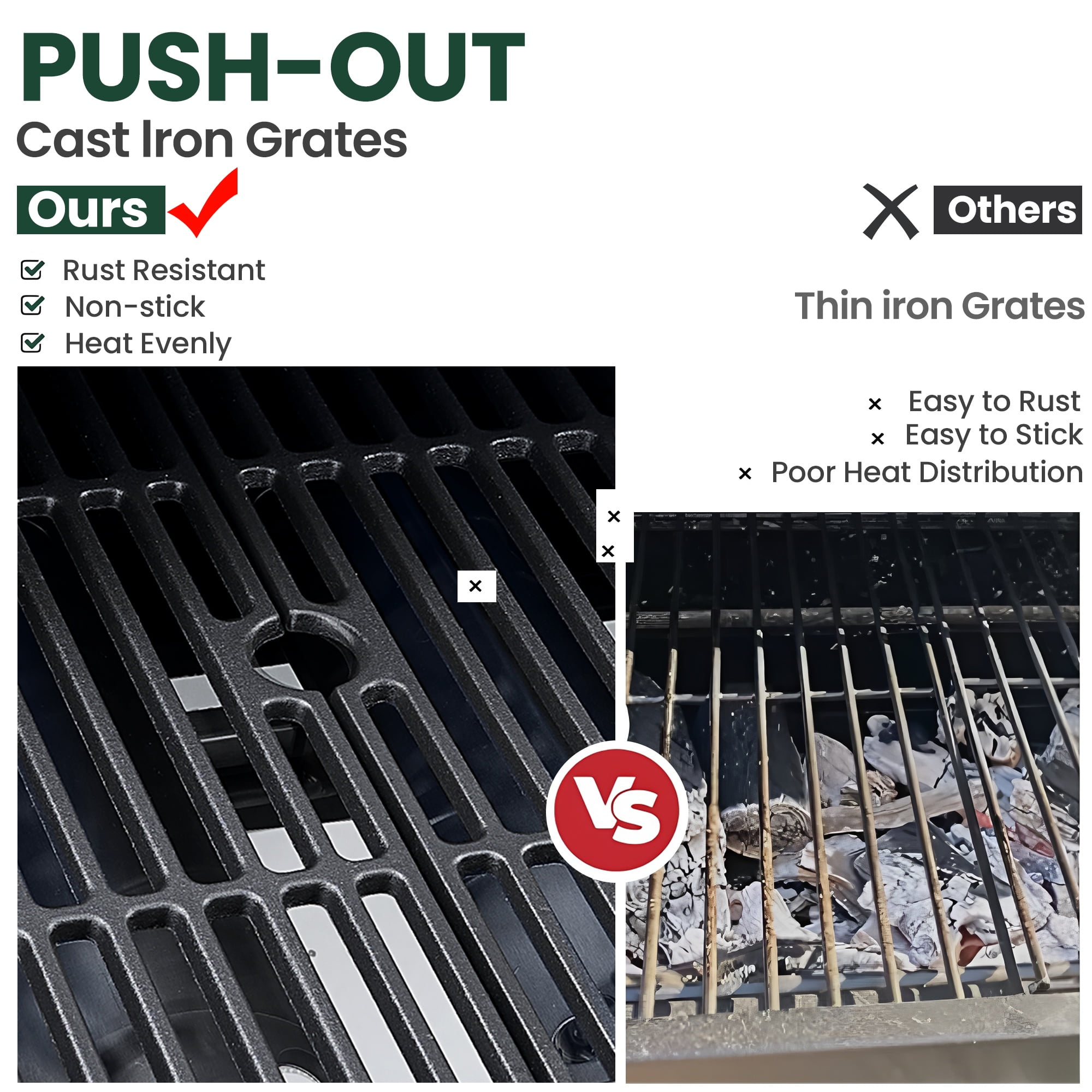 Seizeen 4-Burner Propane Gas Grill, 51,000BTU Outdoor BBQ Griddle