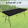 thumbnail image 2 of Homing Mantel rectangular para mesa, mantel ajustable elástico de poliéster impermeable, se adapta a mesas plegables de 6 pies (negro, 30 x 72 pulgadas), 2 of 5
