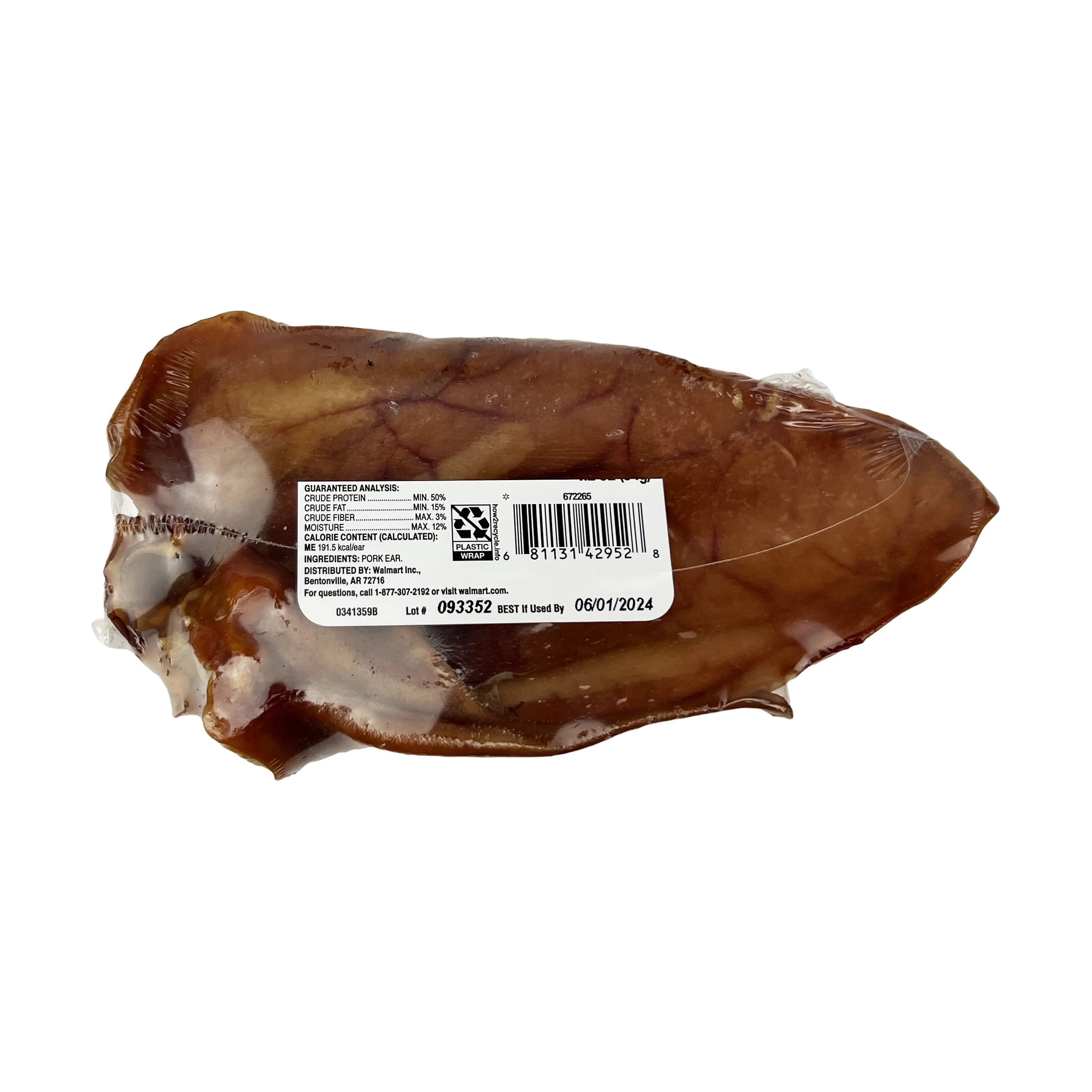 (4 pack) Ol' Roy Natural Jumbo Pig Ear Chew for Dogs, 1 Count