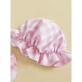 thumbnail image 6 of aturustex Little Girl Bikini Set 3Pcs Swimsuits 0-3T Toddler Baby Plaid Print Swimwear Flutter Sleeves Vests Square Neck Waistcoats Cropped Tank Tops t Beachwear for Summer Holiday Swim Pool, 6 of 7