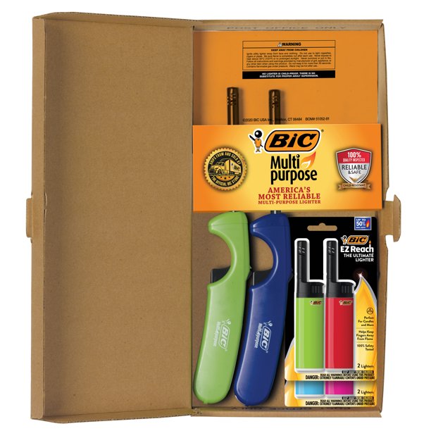 BIC Lighter Combination Pack, 2 Multi Purpose Lighters with Long Metal