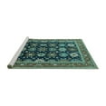 thumbnail image 2 of Ahgly Company Machine Washable Indoor Square Oriental Turquoise Blue Industrial Area Rugs, 8' Square, 2 of 4