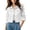 White, variant on Staron Cropped Denim Jacket for Women Classic Collared Button Front Casual Jean Coat with Pockets Spring Summer Fall Lightweight Outerwear Black L