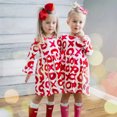 thumbnail image 3 of XYIJANI Girl Dress Kids Mandarin Day Baby Toddler Sleeve Letter Girls Dress Valentine's Print Girls Dress&Skirt Girls Dress Pretty Dresses for Girls 5T Girls Dresses (Red,100), 3 of 6