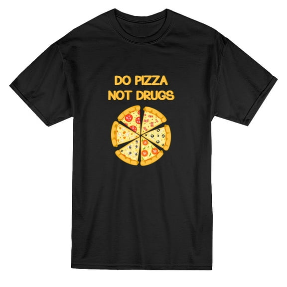 Do Pizza Not Drugs Graphic Men Black T-Shirt, Male x-Large