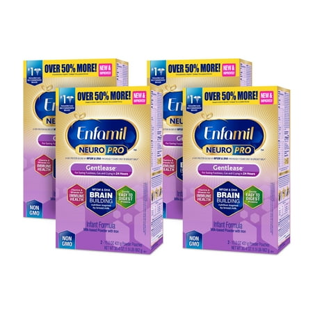 Enfamil Gentlease NeuroPro Baby Formula, 30.4 oz Powder Refill Box (4 Pack)