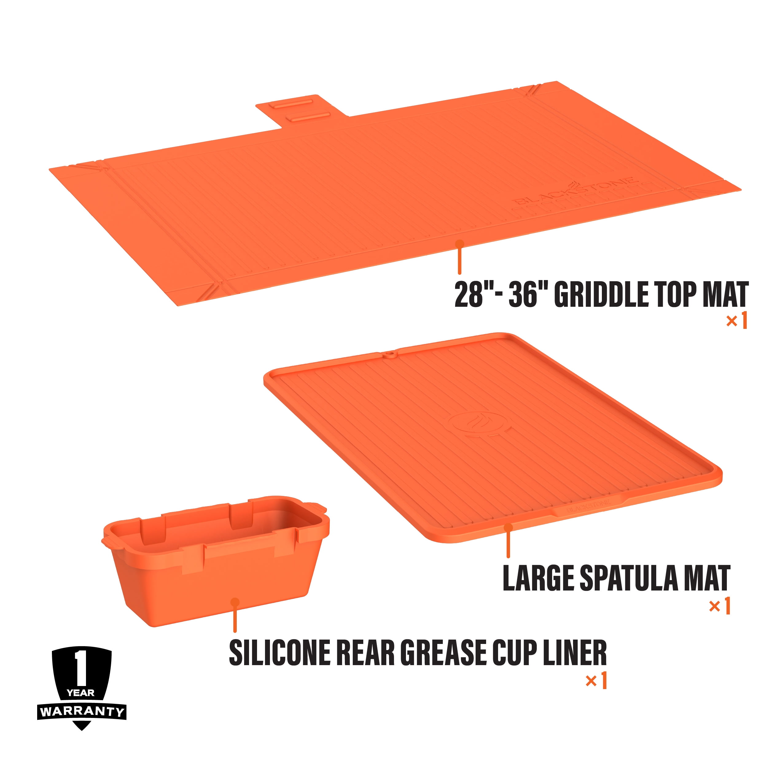 Blackstone Silicone Griddle Top Mat and Grease Cup Liner Kit, 3-Piece