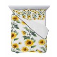 thumbnail image 7 of Quilts Twin-XL Size Bedding Set, Yellow Sunflowers Lightweight Quilted Comforter, Farmhouse Summer Botanical Watercolor Soft Reversible Bedspread Coverlet with Pillow Covers for All Season, 68" x 98", 7 of 7