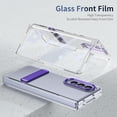 thumbnail image 2 of Clear for Samsung Galaxy Z Fold 3 Case with Kickstand, Built-in Screen Protector [Horizontal & Vertical Stand] Crystal Clear Slim Fit Anti-Yellow Scratch Resistant Shockproof Case, Purple, 2 of 13