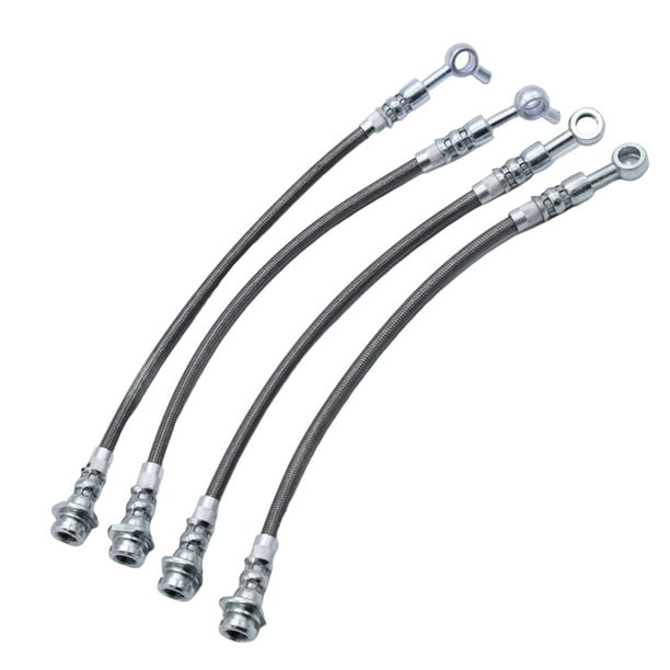 Langgg Braided Brake Line Hose Set Accessory Professional Modified Part  Stainless Steel Car Braking Hoses Controlling Lines Accessories Type 1 Type  1