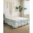 thumbnail image 2 of Sage Green Flower Wrap Around Bed Skirts for King Bed 16" Drop,Bed Skirt with Adjustable Elastic Belt Dust Ruffle Bed Valance for Bedroom Hotel Vintage Rose Floral Botanical Leaf Bed Frame Cover, 2 of 7