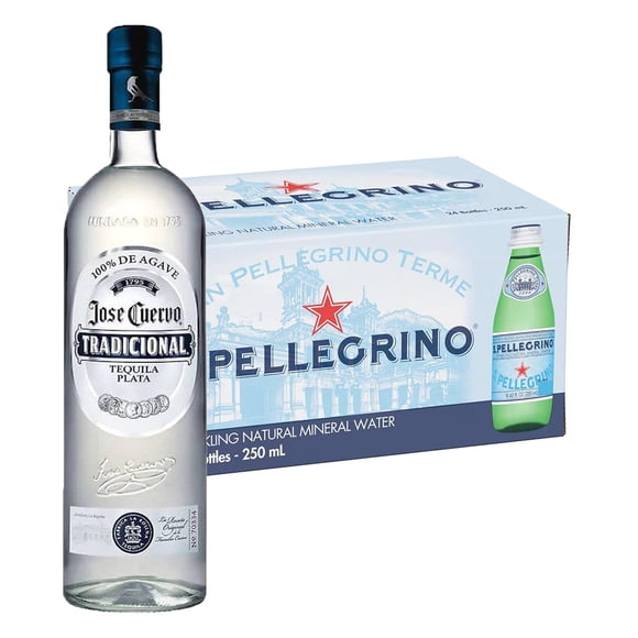 Pack 24 Agua San Pellegrino 250 ml + Tequila Jose CuervoTradicional Plata 950 ml