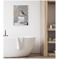 thumbnail image 2 of Kate and Laurel Bird Standing on Toilet Paper Roll Toilet Bathroom Art Framed Canvas Wall Art by The Creative Bunch Studio 18 x 24 Sylvie Beaded White, Modern, Animals, Bathroom Art for Wall Decor,, 2 of 8
